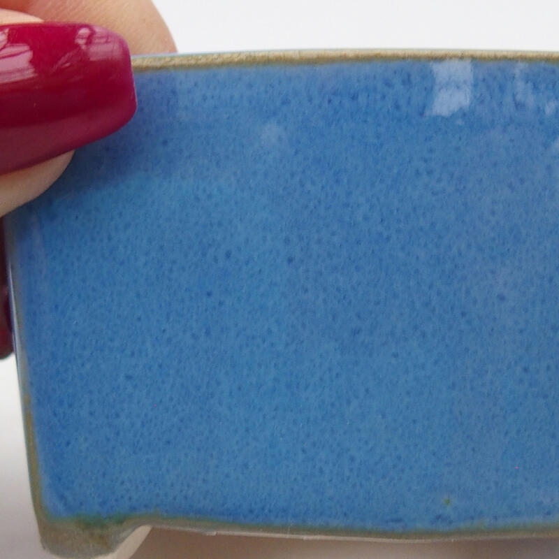 Cuenco bonsái de cerámica 6,5 x 5,5 x 4 cm, color azul