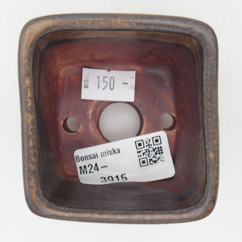 Cuenco bonsái de cerámica 6,5 x 6,5 x 4,5 cm, marrón