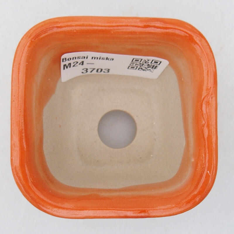 Cuenco bonsái de cerámica 6,5 x 6,5 x 4,5 cm, naranja