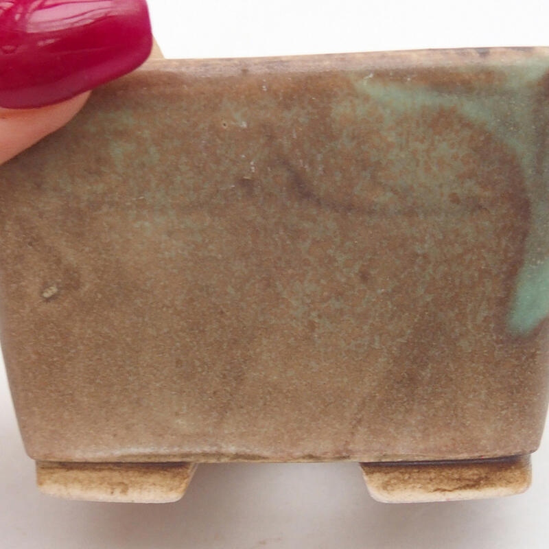 Cuenco bonsái de cerámica 6,5 x 6,5 x 4,5 cm, verde