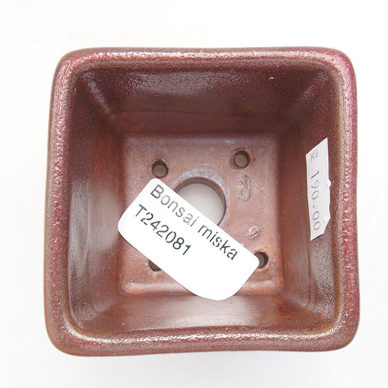 Cuenco bonsái de cerámica 6,5 x 6,5 x 5 cm, color metálico