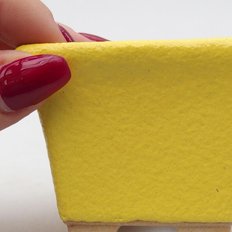 Cuenco bonsái de cerámica 6,5 x 6,5 x 5 cm, amarillo