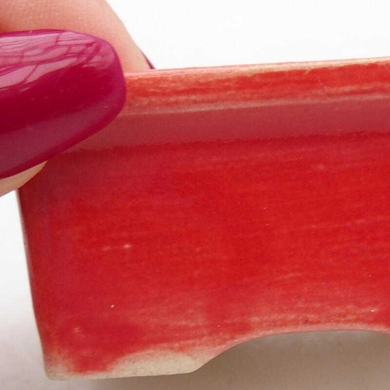 Cuenco bonsái de cerámica 6 x 4,5 x 2,5 cm, color rojo