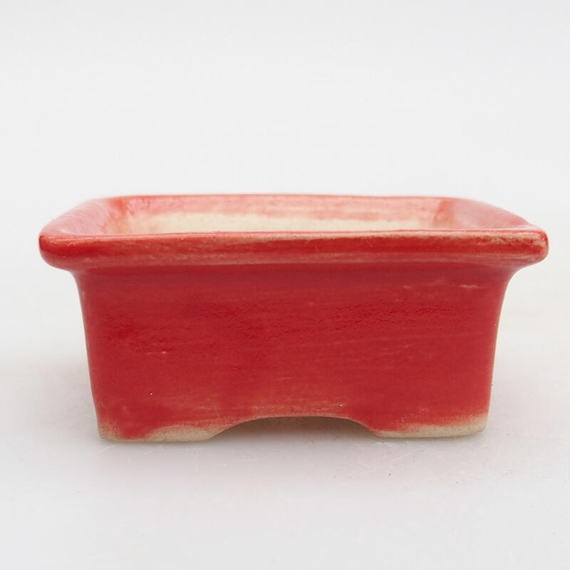 Cuenco bonsái de cerámica 6 x 4,5 x 2,5 cm, color rojo