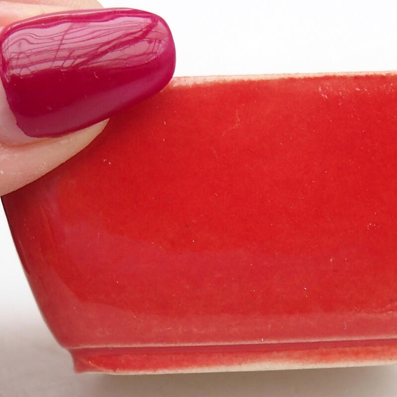 Cuenco bonsái de cerámica 6 x 4 x 3 cm, color rojo