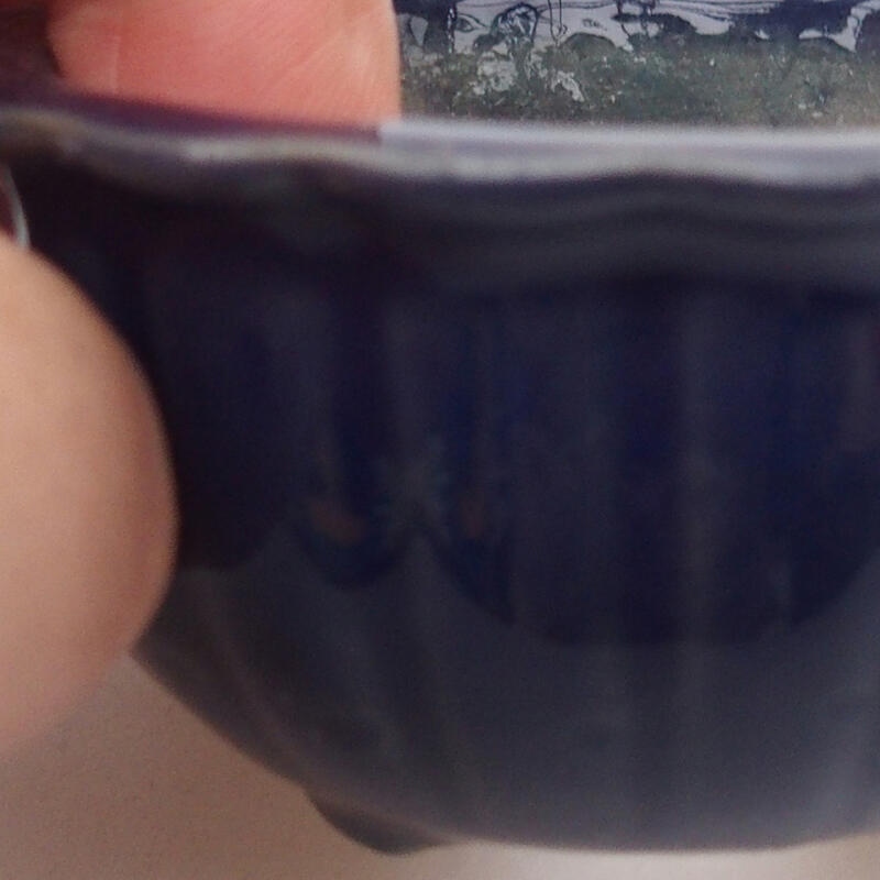 Cuenco bonsái de cerámica 6 x 6 x 3,5 cm, color azul