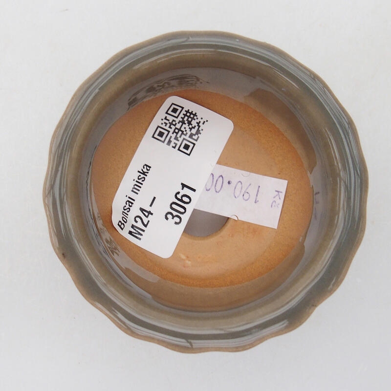 Cuenco bonsái de cerámica 6 x 6 x 3,5 cm, gris