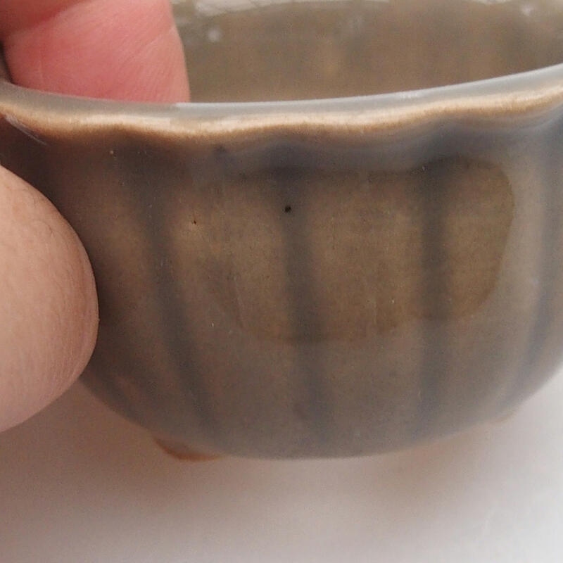 Cuenco bonsái de cerámica 6 x 6 x 3,5 cm, gris
