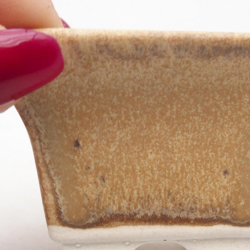 Cuenco bonsái de cerámica 6 x 6 x 4 cm, color beige