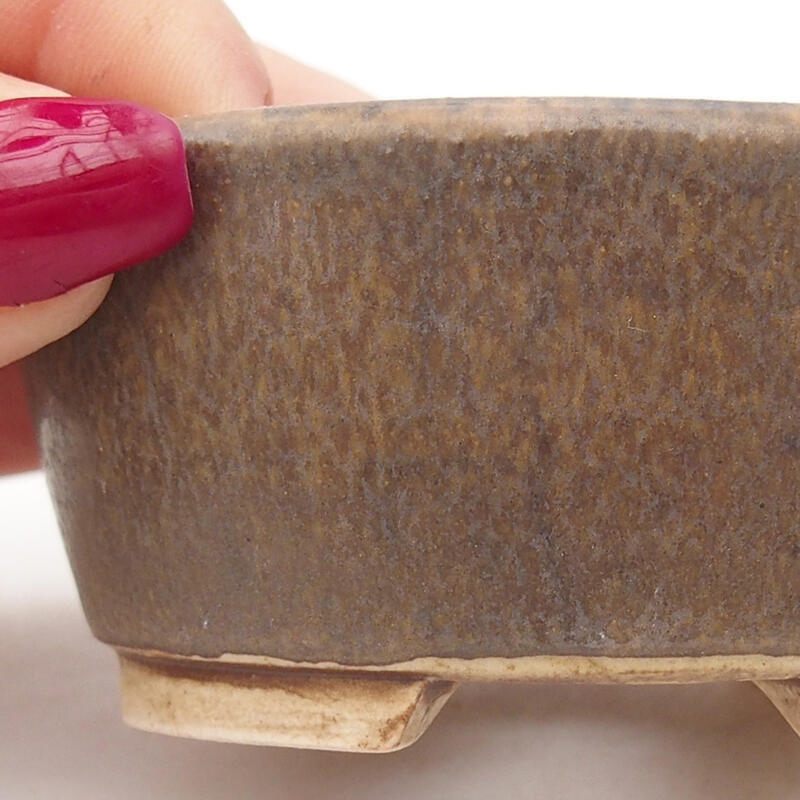 Cuenco bonsái de cerámica 7,5 x 7 x 4 cm, marrón