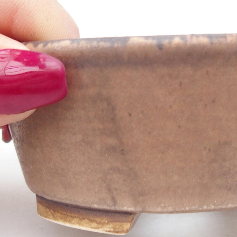 Cuenco bonsái de cerámica 7,5 x 7 x 4 cm, marrón