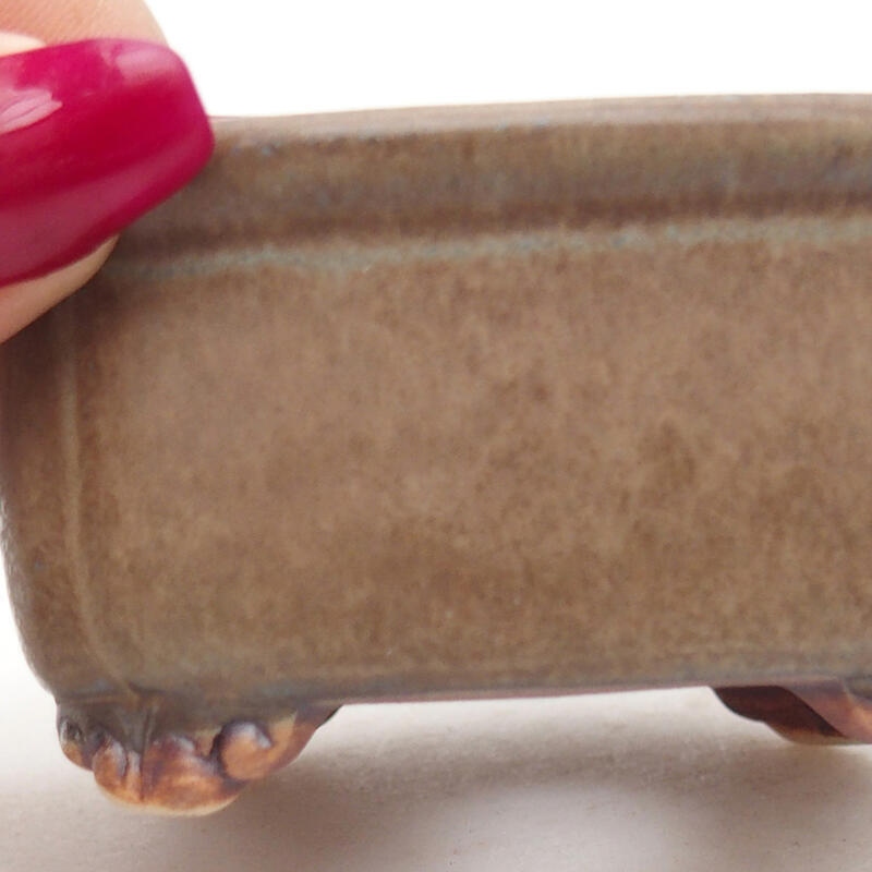 Cuenco bonsái de cerámica 7,5 x 7 x 4 cm, marrón