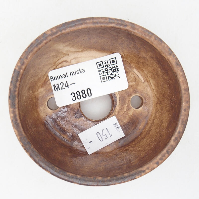 Cuenco bonsái de cerámica 7,5 x 7 x 4 cm, marrón