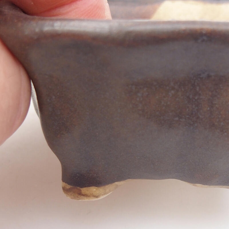 Cuenco bonsái de cerámica 7 x 6,5 x 3,5 cm, marrón