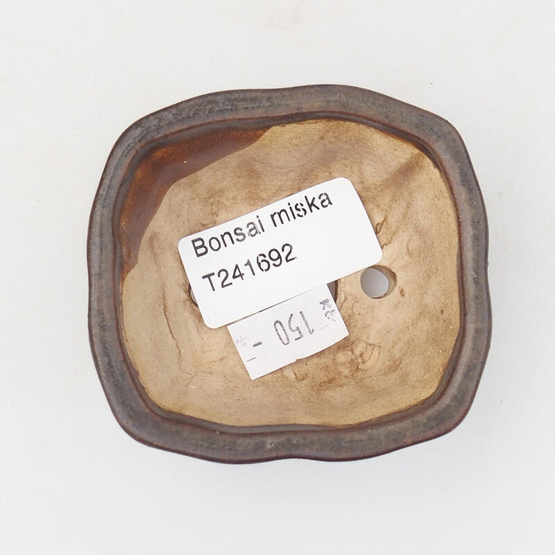 Cuenco bonsái de cerámica 7 x 6,5 x 3,5 cm, marrón
