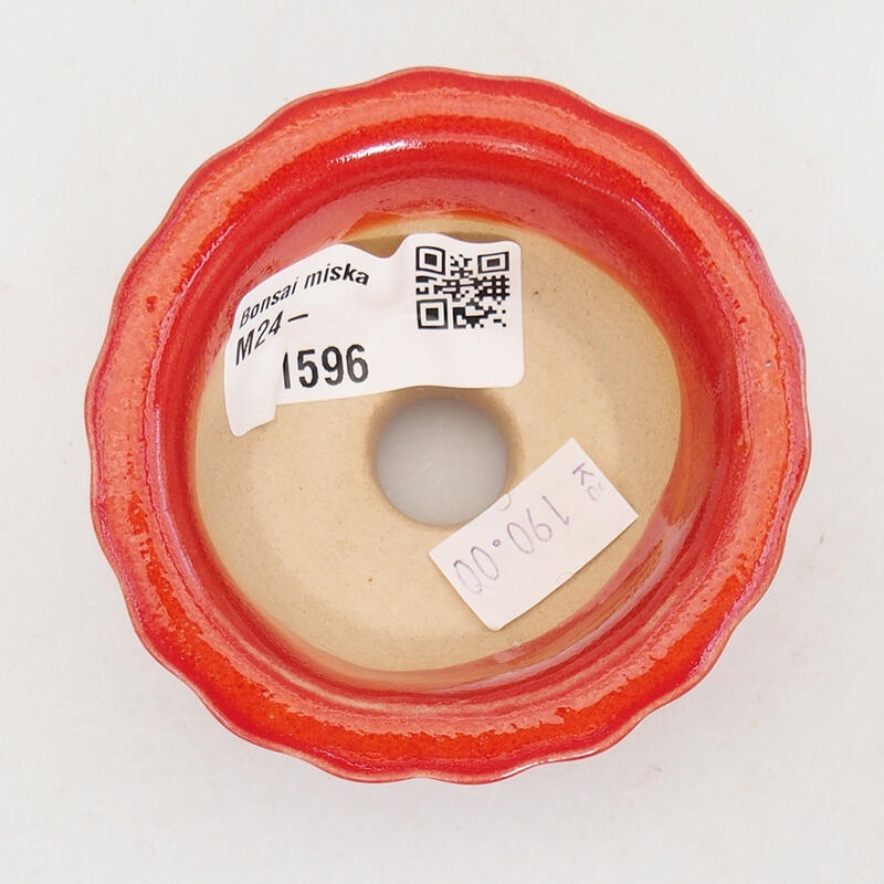 Cuenco bonsái de cerámica 7 x 7 x 3,5 cm, color rojo