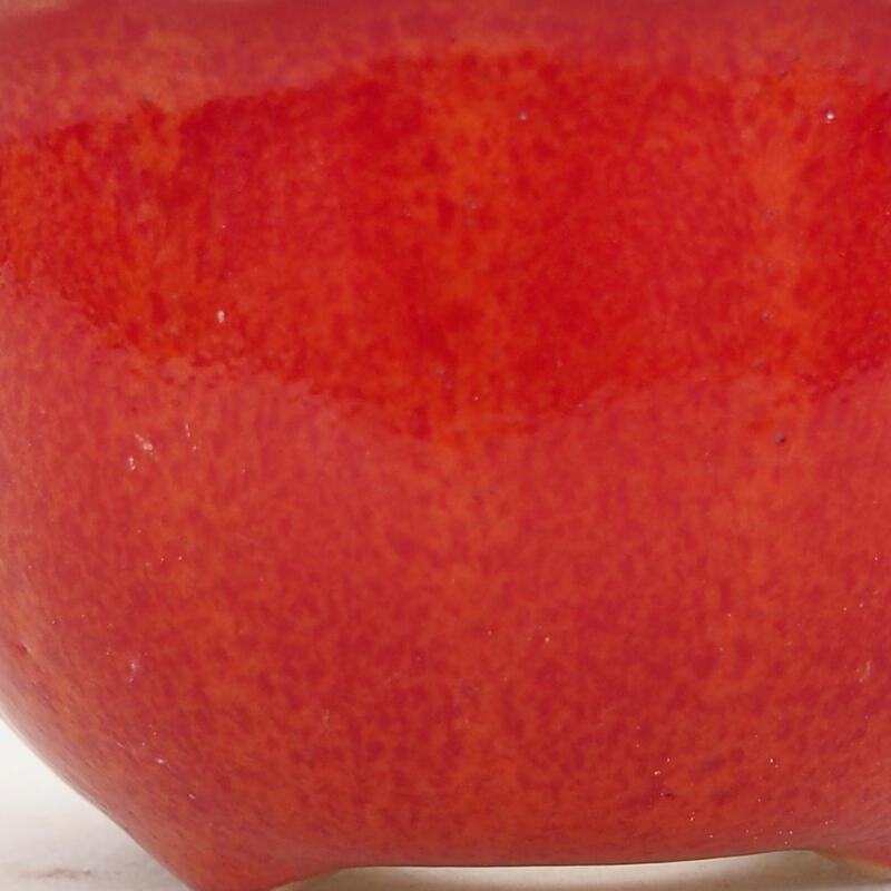 Cuenco bonsái de cerámica 7 x 7 x 3,5 cm, color rojo