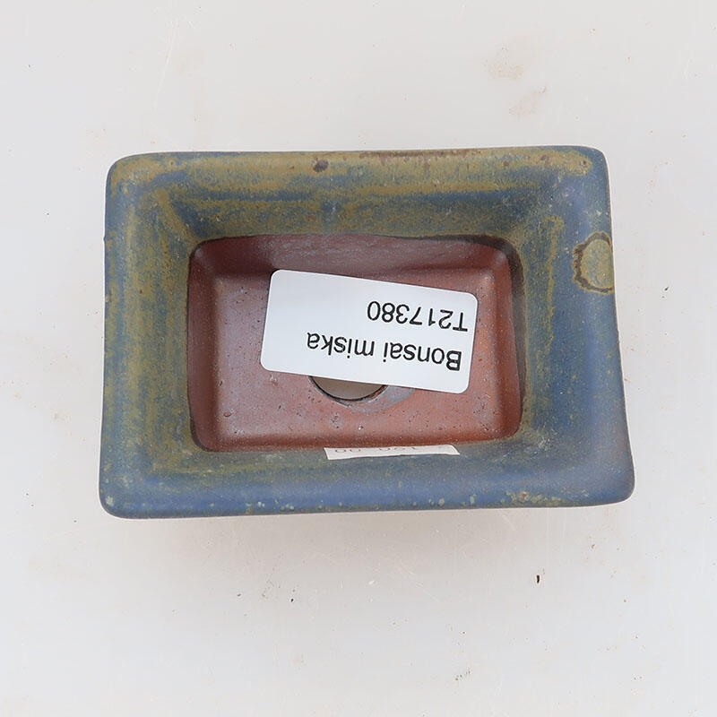 Cuenco bonsái de cerámica 8,5 x 6 x 4 cm, color azul