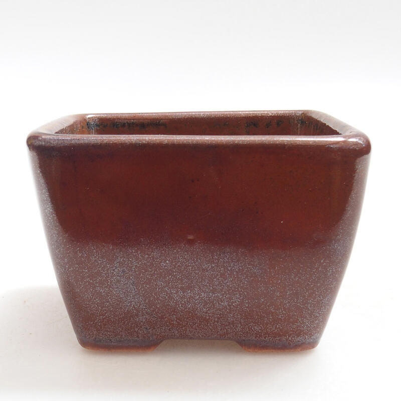 Cuenco bonsái de cerámica 8,5 x 8,5 x 5,5 cm, marrón