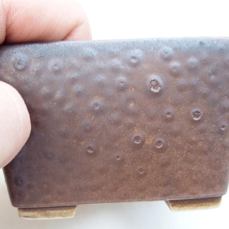 Cuenco bonsái de cerámica 8,5 x 8,5 x 5,5 cm, marrón