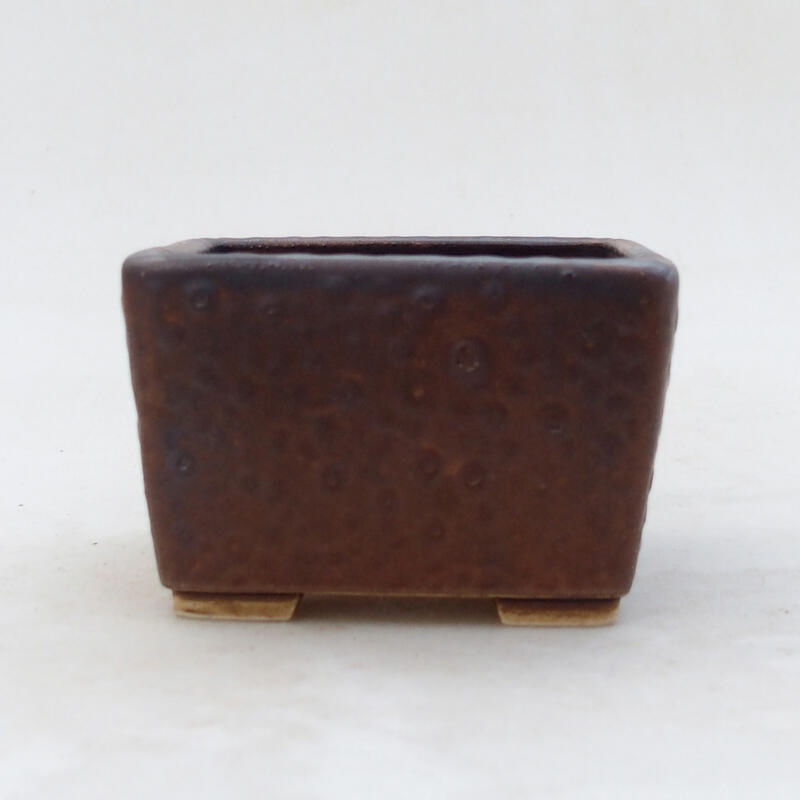 Cuenco bonsái de cerámica 8,5 x 8,5 x 5,5 cm, marrón