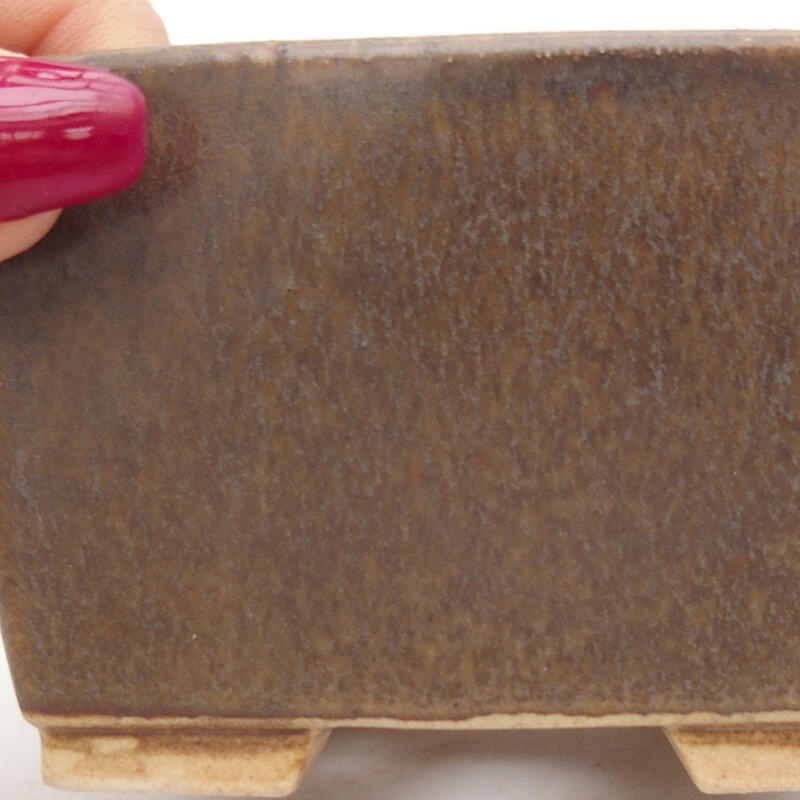 Cuenco bonsái de cerámica 8,5 x 8,5 x 5,5 cm, marrón