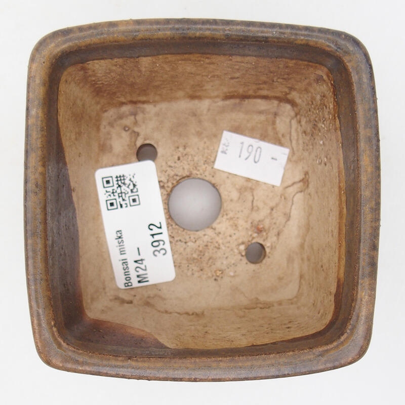 Cuenco bonsái de cerámica 8,5 x 8,5 x 5,5 cm, marrón
