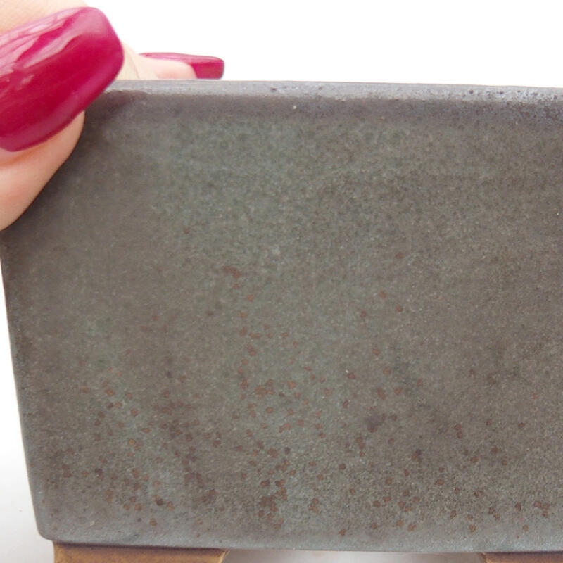 Cuenco bonsái de cerámica 8,5 x 8,5 x 5,5 cm, color azul