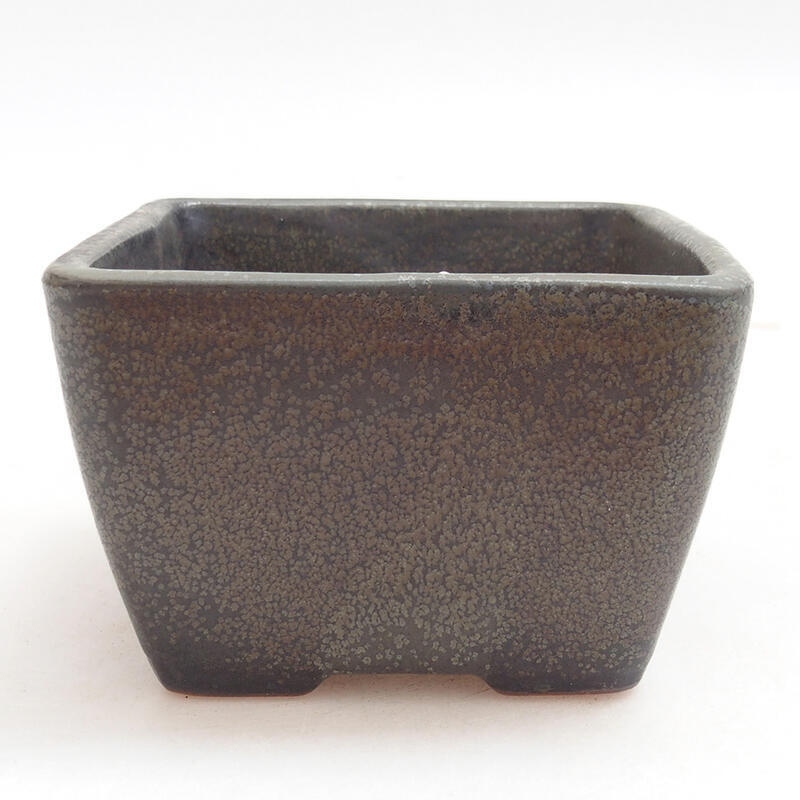 Cuenco bonsái de cerámica 8,5 x 8,5 x 5,5 cm, gris