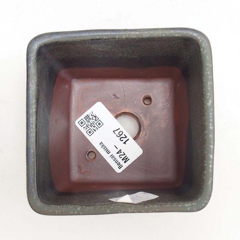 Cuenco bonsái de cerámica 8,5 x 8,5 x 5,5 cm, gris