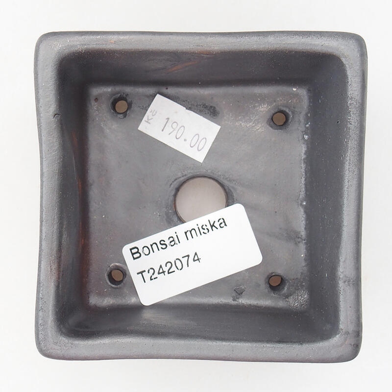 Cuenco bonsái de cerámica 8,5 x 8,5 x 5 cm, gris