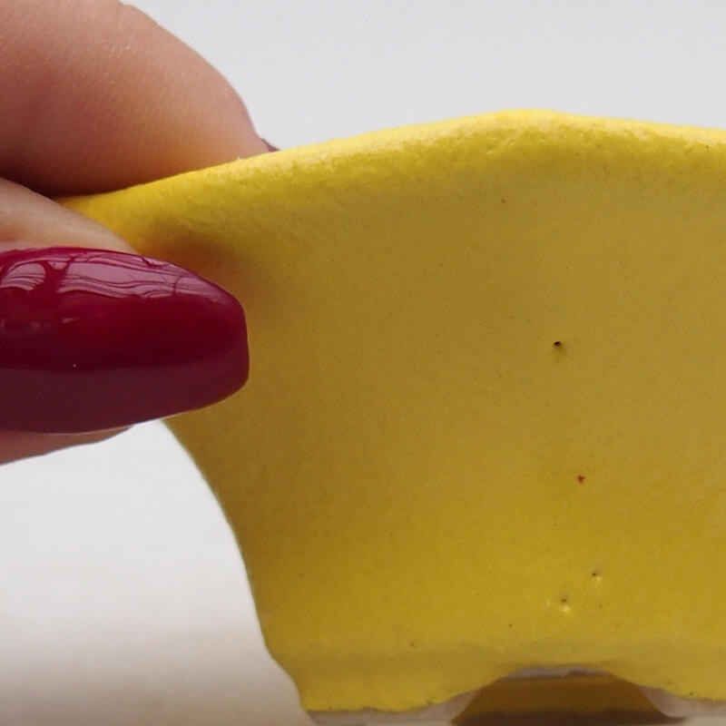 Cuenco bonsái de cerámica 8 x 7,5 x 3 cm, amarillo