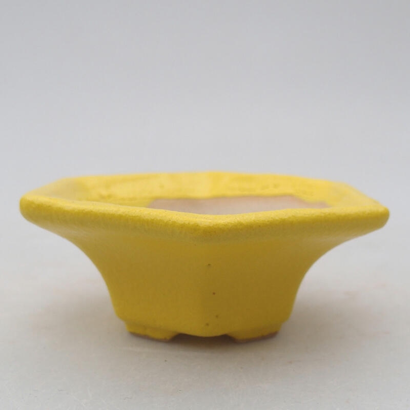 Cuenco bonsái de cerámica 8 x 7,5 x 3 cm, amarillo