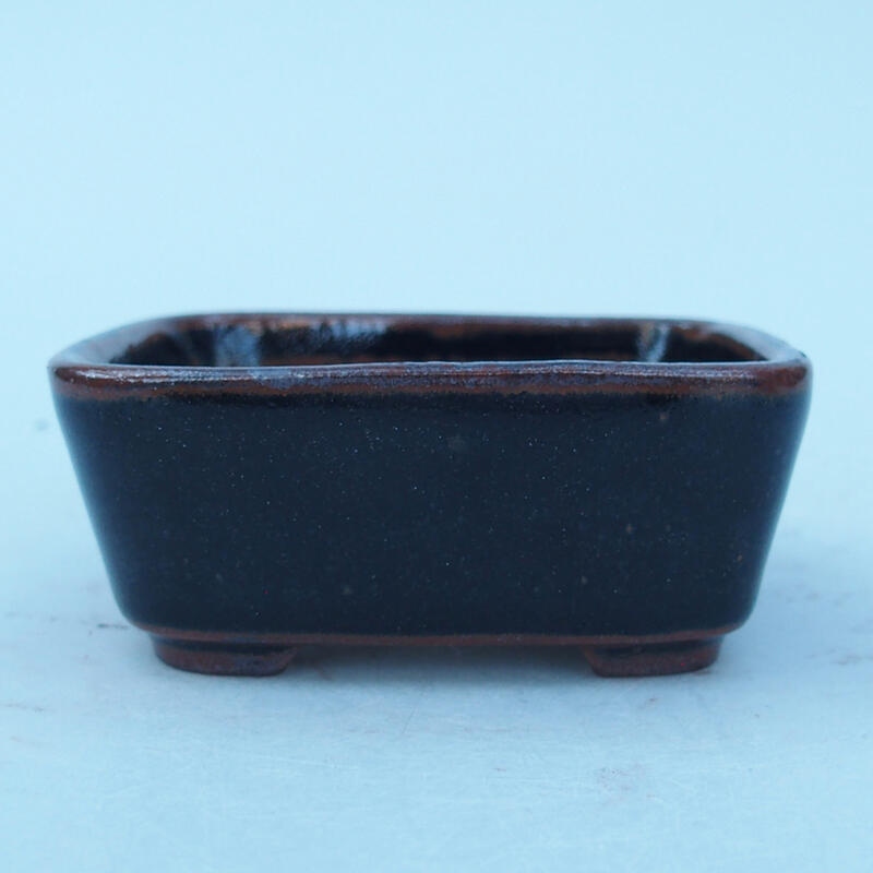 Cuenco bonsái de cerámica 8 x 7 x 3 cm, negro-marrón
