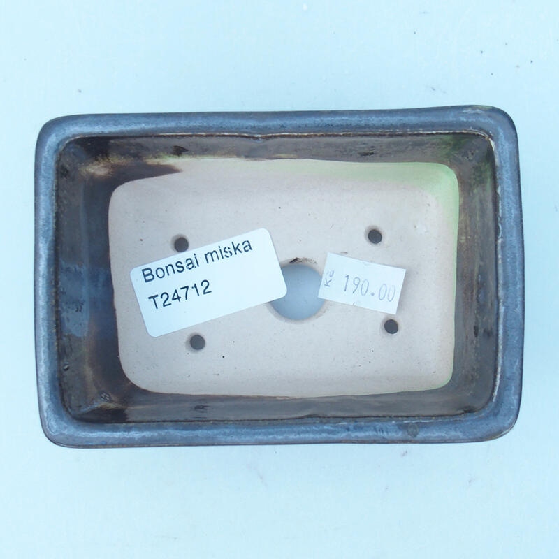Cuenco bonsái de cerámica 8 x 7 x 3 cm, color metálico