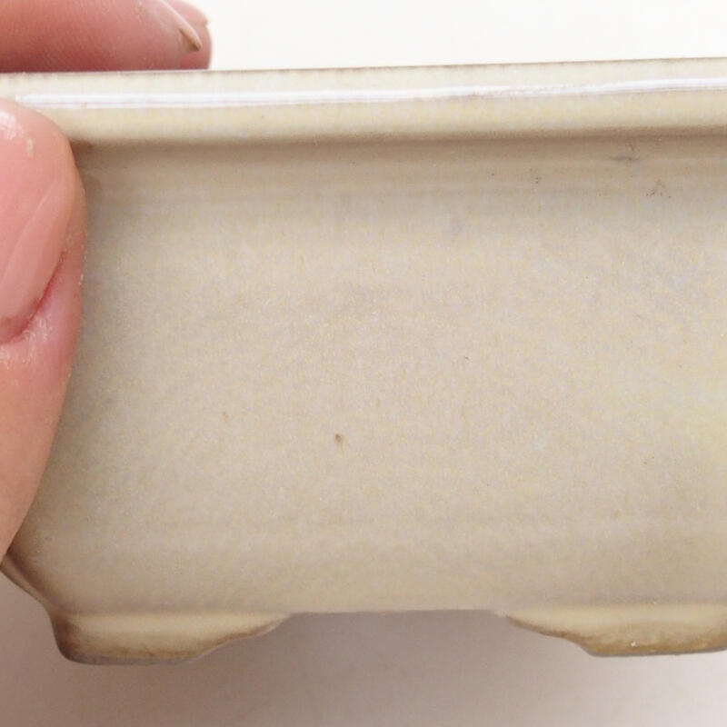 Cuenco bonsái de cerámica 8 x 8 x 4,5 cm, color beige