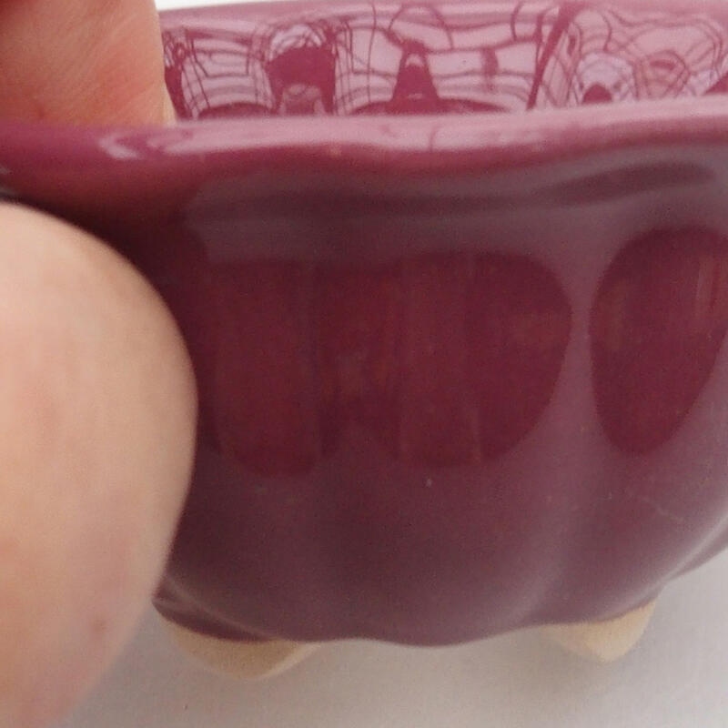 Cuenco bonsái de cerámica 8 x 8 x 4 cm, color morado