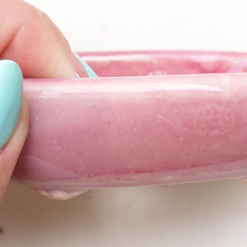 Cuenco bonsái de cerámica 9,5 x 6,5 x 3 cm, rosa