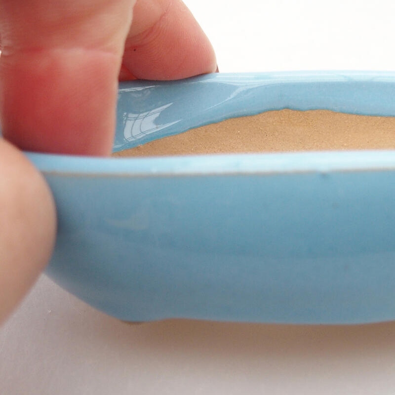 Cuenco bonsái de cerámica 9,5 x 6 x 2,5 cm, color azul