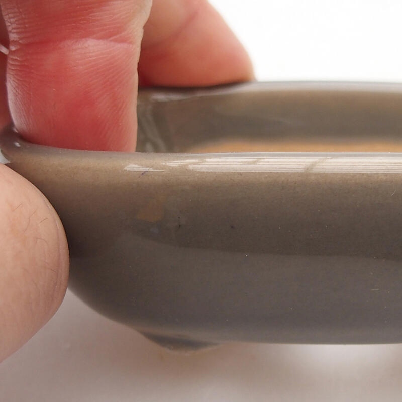 Cuenco bonsái de cerámica 9,5 x 6 x 2,5 cm, gris