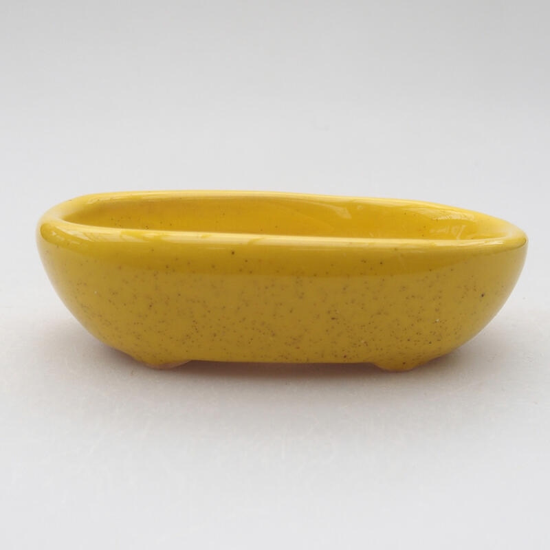 Cuenco bonsái de cerámica 9,5 x 6 x 2,5 cm, amarillo