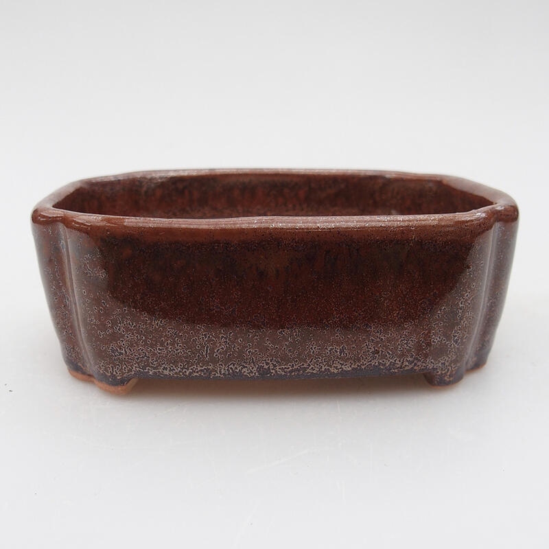 Cuenco bonsái de cerámica 9,5 x 7,5 x 3,5 cm, marrón