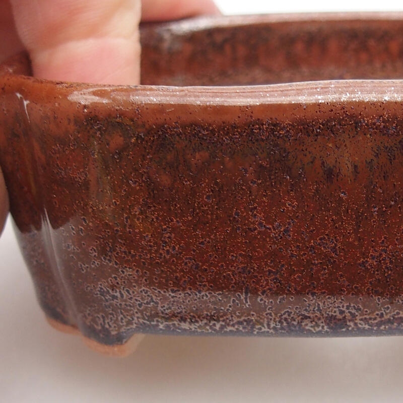 Cuenco bonsái de cerámica 9,5 x 7,5 x 3,5 cm, marrón