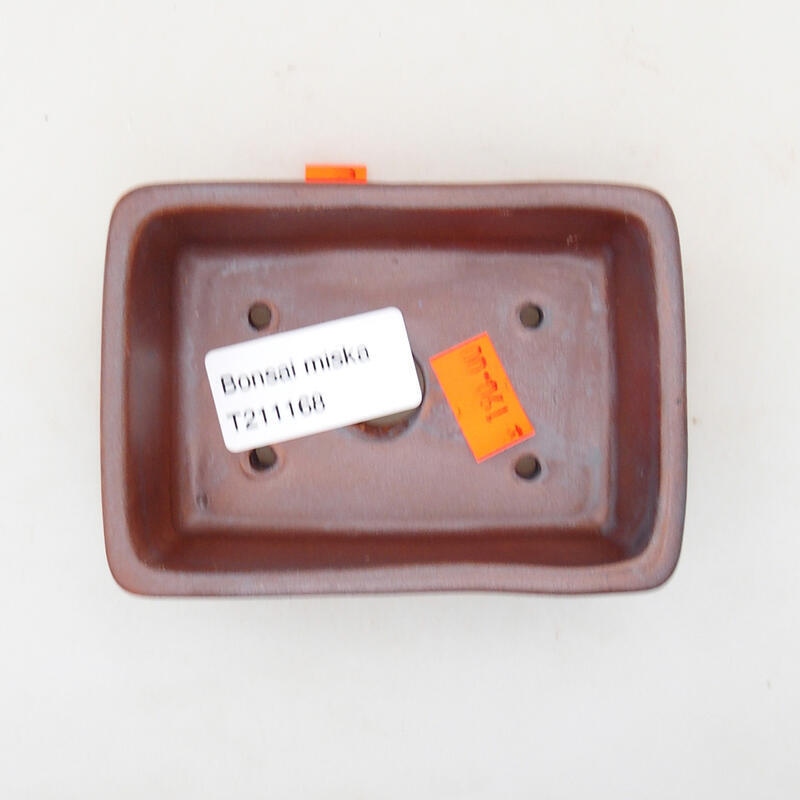 Cuenco bonsái de cerámica 9,5 x 7 x 2,5 cm, color negro