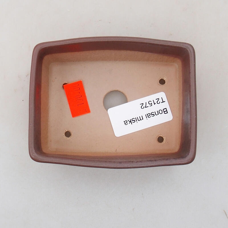 Cuenco bonsái de cerámica 9,5 x 7 x 3,5 cm, color morado