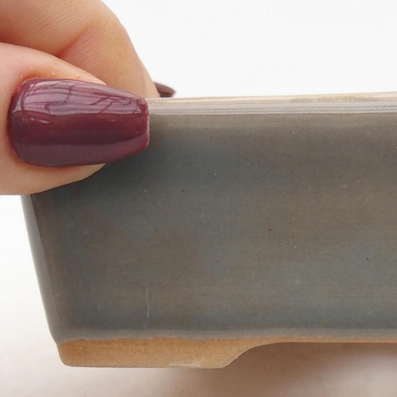 Cuenco bonsái de cerámica 9,5 x 7 x 3,5 cm, gris