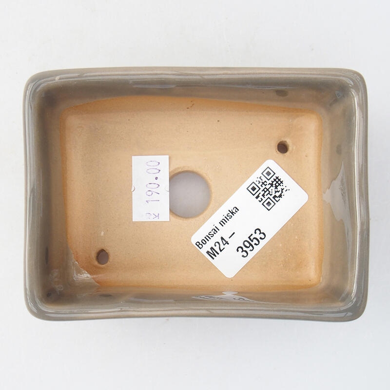 Cuenco bonsái de cerámica 9,5 x 7 x 3,5 cm, gris