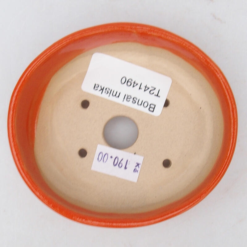 Cuenco bonsái de cerámica 9,5 x 8,5 x 3 cm, naranja