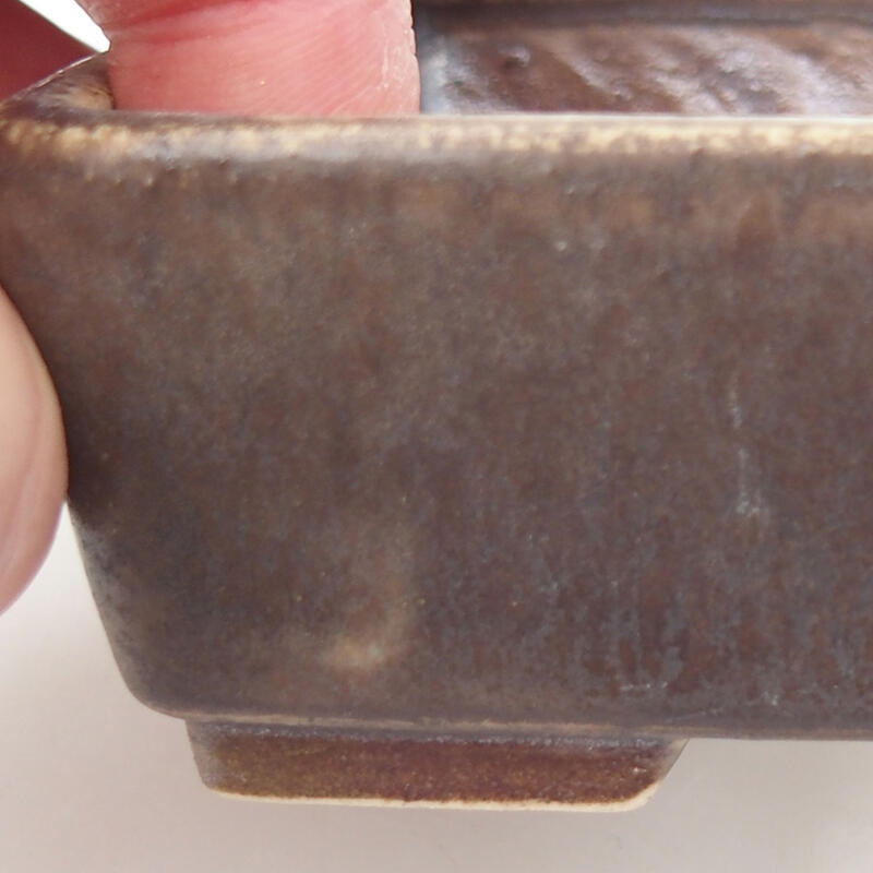 Cuenco bonsái de cerámica 9,5 x 8 x 3,5 cm, marrón