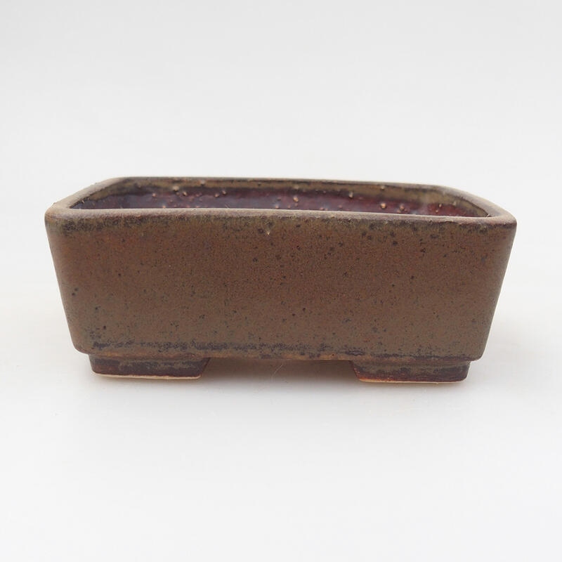 Cuenco bonsái de cerámica 9,5 x 8 x 3,5 cm, marrón